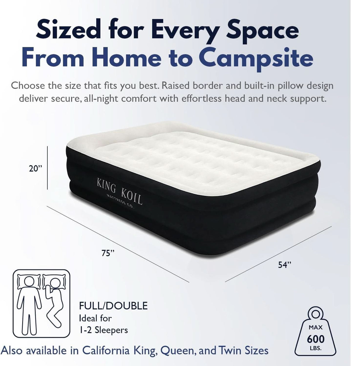 Pillow-Top Plush Full-Size Air Mattress Built-In Pump-1