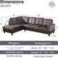 Two Piece Sectional Sofa Set L Shape Brown Living Room Furniture Collection For Modern Home Decor And Comfort