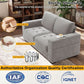 70 Inch Gray Chenille Loveseat With USB C Ports And Plush Cushions