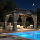 10x12 Outdoor Gazebo With Weatherproof Aluminum Frame