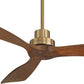 Contemporary Hardwood Ceiling Fan Featuring Soft Brass