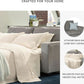 Queen Sofa Sleeper Light Gray Chenille Upholstered