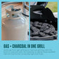 Black Portable Charcoal Gas Multifunction Outdoor Grill
