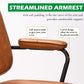 Brown Desk Chair With Wheels And Armrests Adjustable