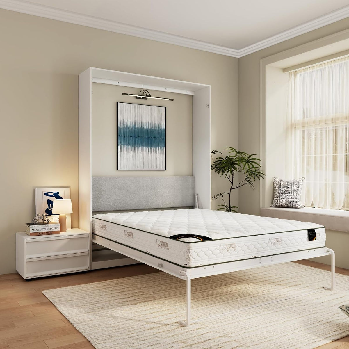 Queen Murphy Bed 85 Inch Wall Bed Frame With Hydraulic