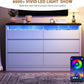 White RGBLED Dresser With Innovative Illumination Drawers