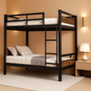 Twin Over Twin Metallic Bunk Bed Vintage Rustic Brown-0