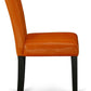 Parson Dining Chairs Black Faux Leather Upholstered Set Of 2