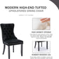 Velvet Dining Chairs Black Tufted Upholstered Set 4