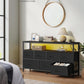 Ink Black Engineered Dresser With Integrated Lighting