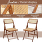 Rattan Folding Dining Chairs Set Of 2 Walnut Indoor Outdoor