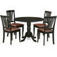 5-Piece Drop Leaf Dining Table Set Black Faux Leather