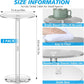 Two Piece Acrylic Side Tables Clear 10x10x24.2Inches