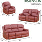 Leather Recliner Sofa Set Red Three Piece Living Room Furniture