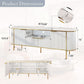 Elegant White Fluted Seventy Inch TV Stand Storage Solutions