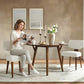 Round Walnut Dining Table Compact Customized Hardwood