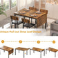 Sixty Three Inch Extendable Dining Table Set Rustic Brown