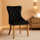 Velvet Wingback Dining Chairs Set of 6 Mid Century