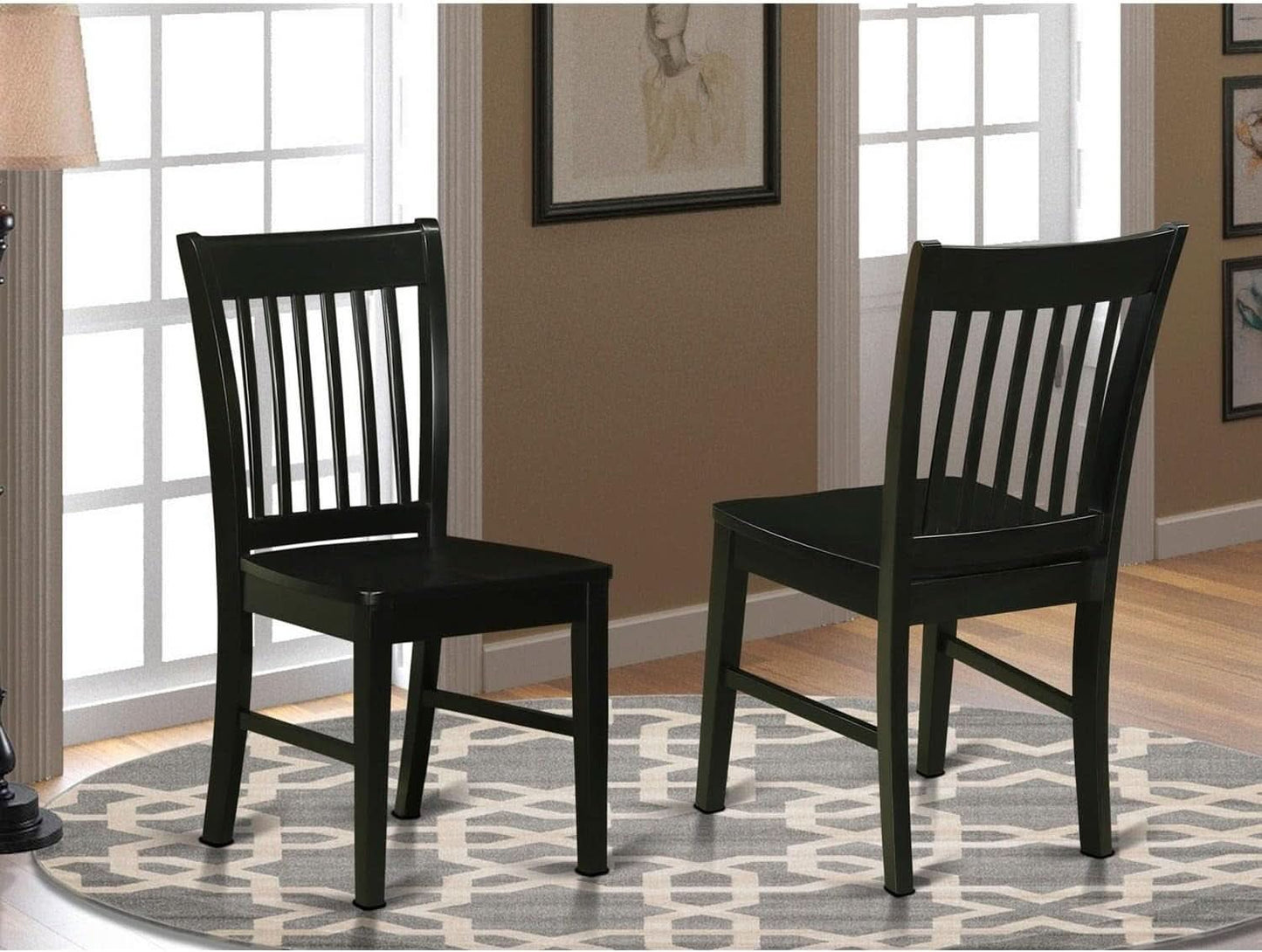 Norfol ElevenInch Matte Black Premium Solid Wood Dining Chairs