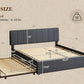 Queen Size Upholstered Platform Bed Featuring Trundle