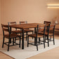 Walnut 63 Inch Extendable Dining Table Set For Six Chairs