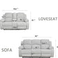 Grey Microfiber Reclining Sofa And Loveseat Set For Living Room
