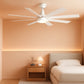 Professional 60 Inch White Ceiling Fan Integrated Controls