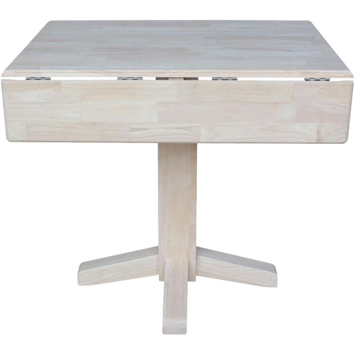 Square Dual Drop Leaf Dining Table With Butcher Block Top