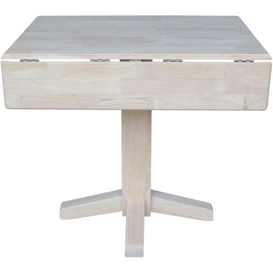 Square Dual Drop Leaf Dining Table With Butcher Block Top