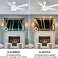 52 Inch White Ceiling Fan With Dimmable LED Lights