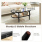 Rattan Coffee Table 40 Inch Premium Acacia Wood Finish