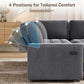 85 Inch Ultrasoft Chenille L Shaped Sleeper Couch Sofa
