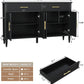 58Inch Modern Sideboard Buffet Cabinet Black Storage-1