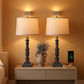 27.75 Inch Industrial Timeworn Farmhouse Table Lamps USB