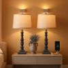 27.75 Inch Industrial Timeworn Farmhouse Table Lamps USB