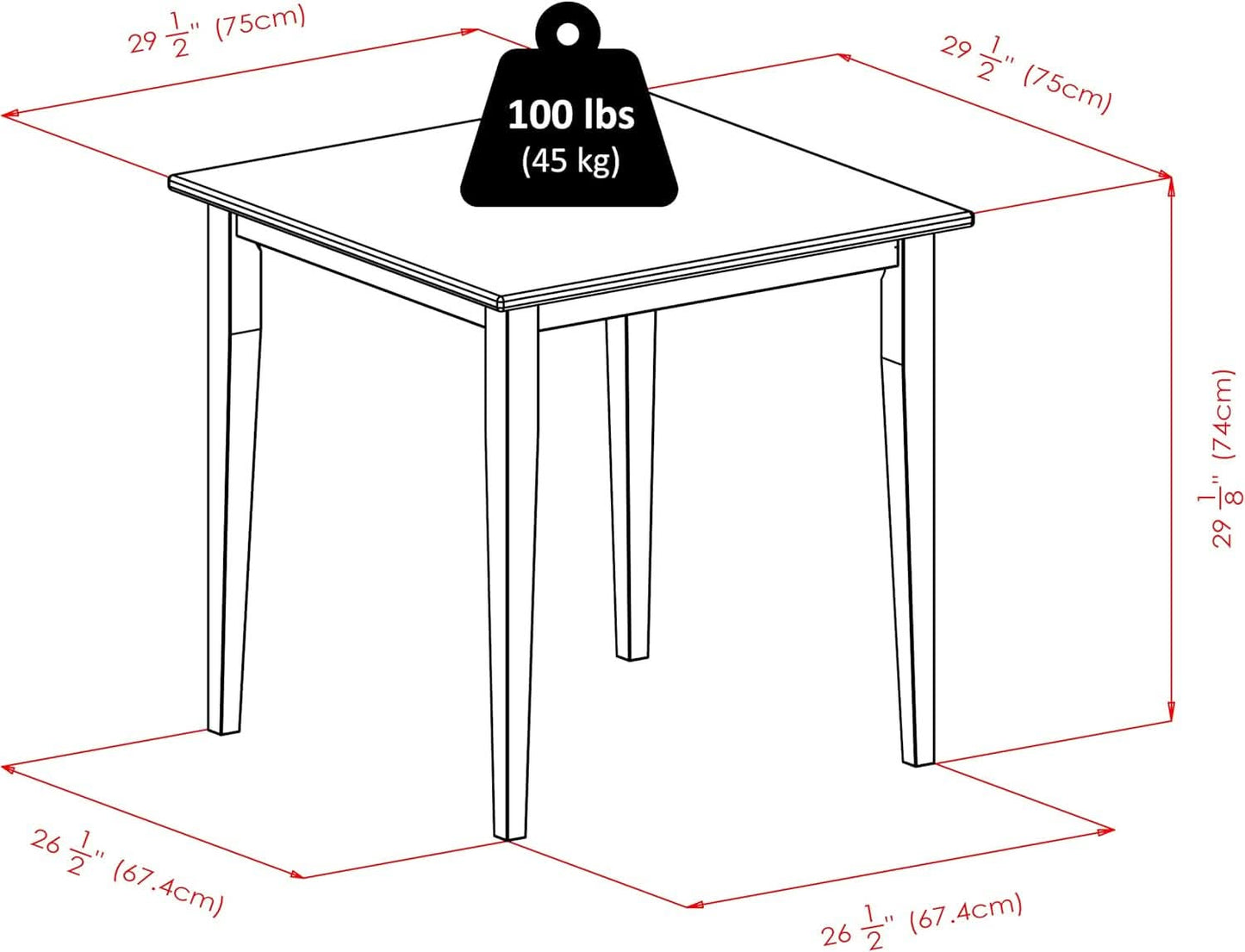 Groveland Light Oak Solid Wood Dining Table 29 Inch