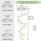 14-Light Gold Chandelier For High Ceiling Hallways
