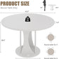 Round Dining Table 47 Inch White Finish Living Room Area