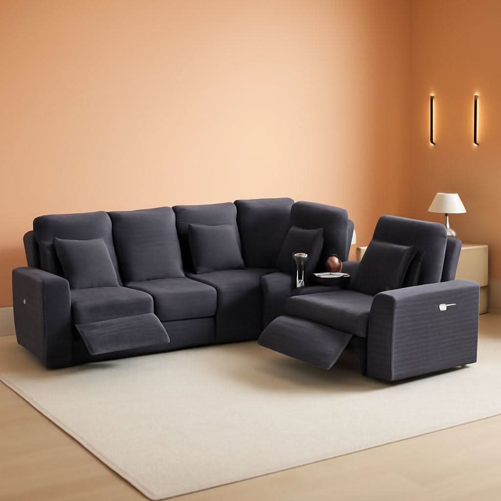 Grey Premium Power Recliner Modular Sectional Sofa