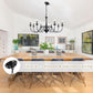Eight Light Black Farmhouse Chandelier Ceiling Fixture