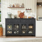 Black Sideboard Buffet Cabinet With Adjustable Shelves
