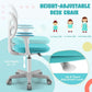 Ergonomic Kids Desk Chair With Lumbar Support Cyan