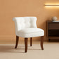 Elegant White Velvet Upholstered Tufted Vanity Chair