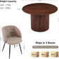 Forty Seven Inch Round Dining Table Set Walnut Finish Woodgrain Chairs