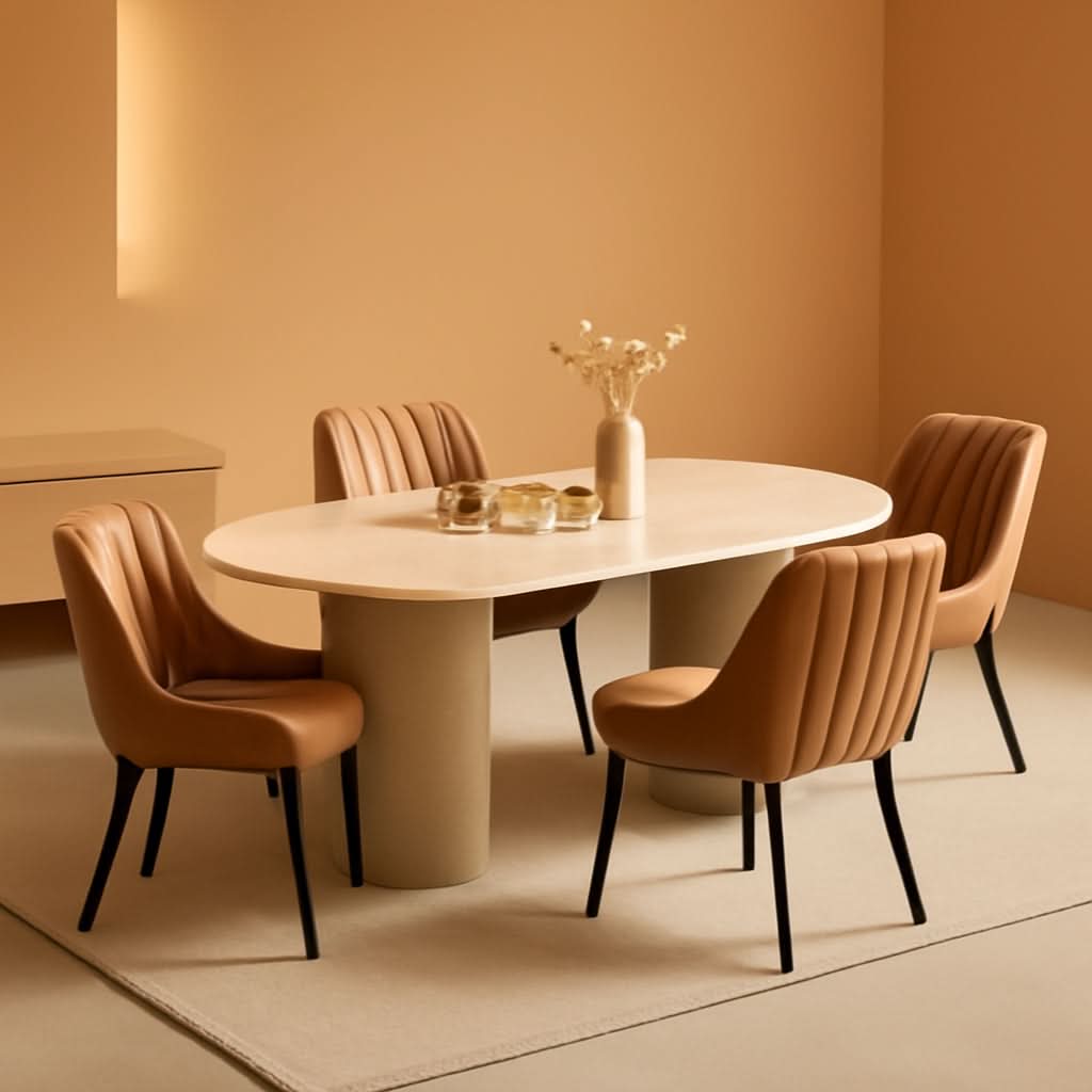 Brown Upholstered Dining Chairs Mid Century Modern