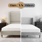 King Size Wingback Headboard Upholstered Bed Frame Khaki