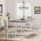 Farmhouse 6 Person Dining Table 70.8 Inch Grey Wood Table