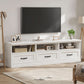 70 Inch TV Stand Antique White Entertainment Center