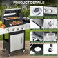 Stainless Porcelain Enamel Propane Grill With Side Burner