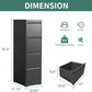 4 Drawer File Cabinet With Lock Black Metal Vertical Filing Cabinet